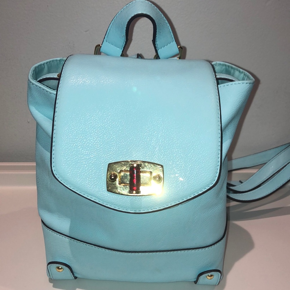 Mini light blue backpack